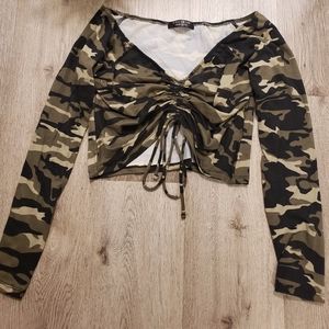 Army crop top